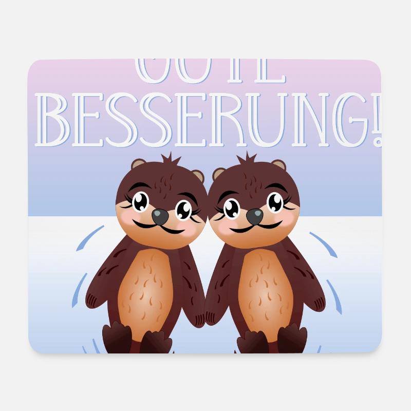 Gute Besserung - SEEOTTER - PAARE - Mousepad (Querformat) - Weiß