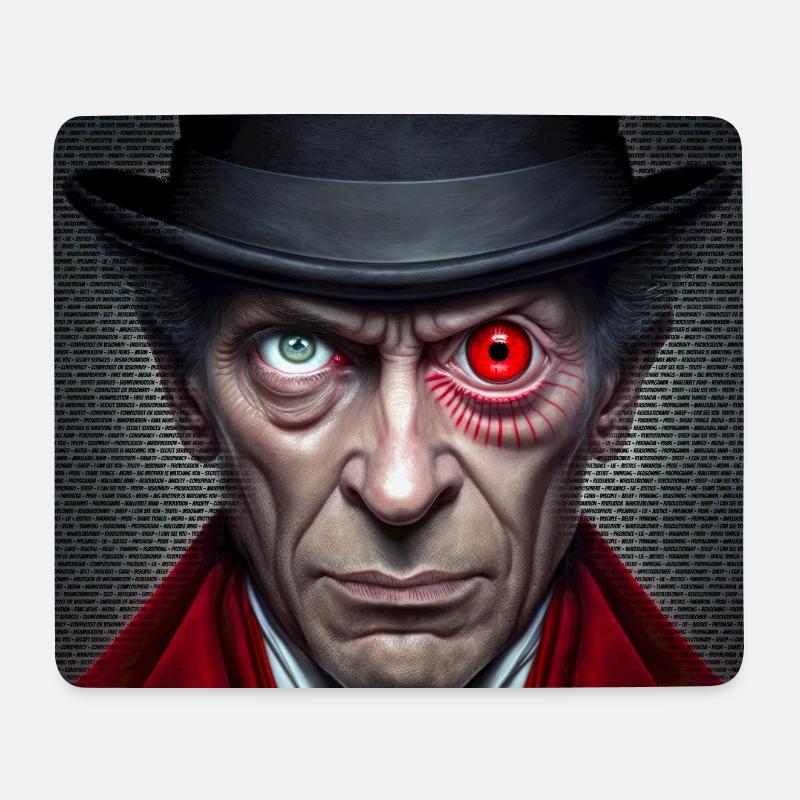 Green Red Double Eye Face - Conspircay - Mouse Pad (horizontal) - white