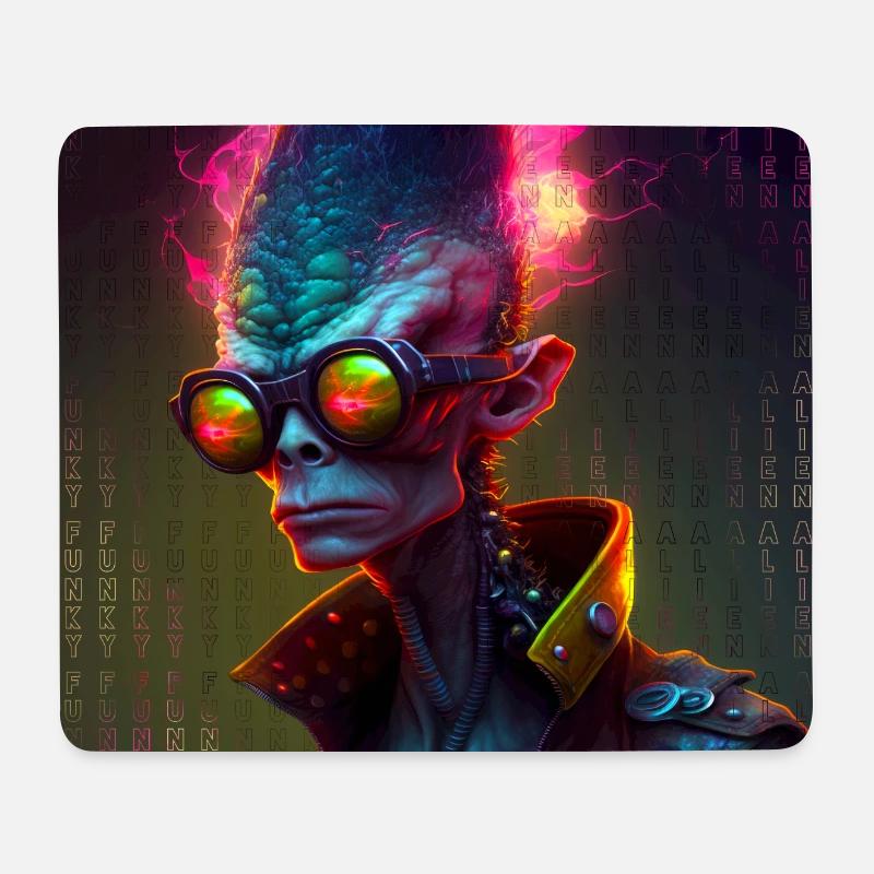 Funky alien 01 - Tapis de souris (format paysage) - blanc