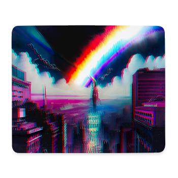 Regenbogen City Art Futuristisch - Mousepad (Querformat) - Weiß - Vorne