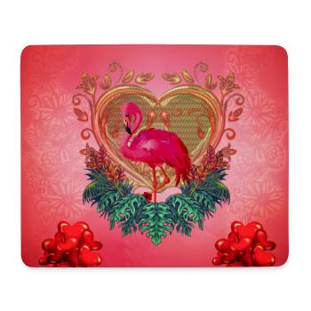 Wonderful flamenco with heart and flowers. - Mouse Pad (horizontal) - white - Front