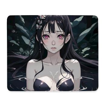 Cute Anime Girl In Water With Black Hair - Mouse Pad (horizontal) - white - Front