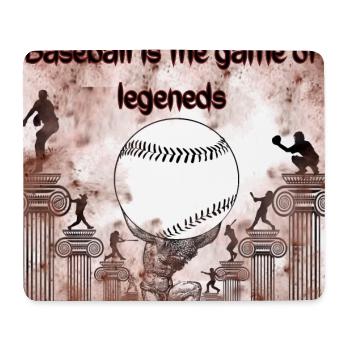 Legendäre Baseball-Illustration mit Säulenmotiv - Mousepad (Querformat) - Weiß - Vorne