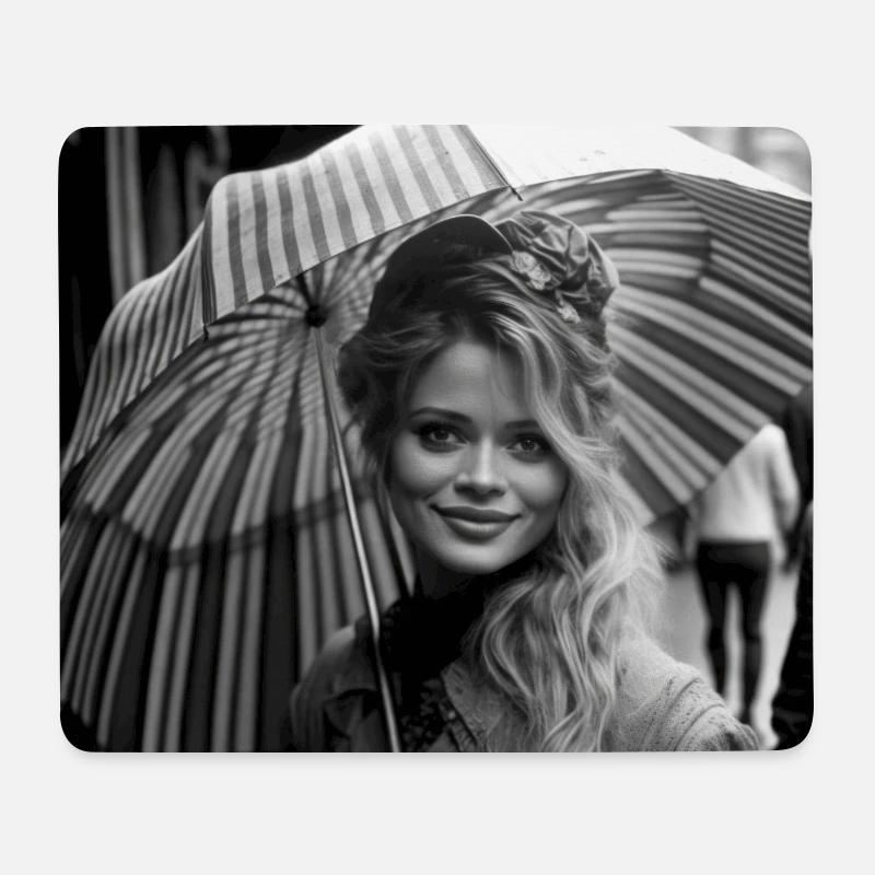 Foto NB Frau 01 - Mousepad (Querformat) - Weiß