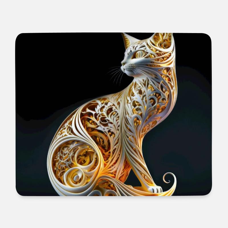 Cat 01 - Tapis de souris (format paysage) - blanc