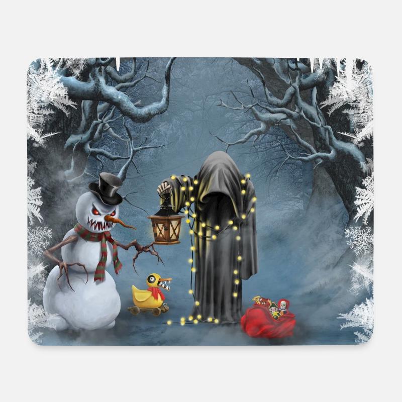 Dunkle Weihnachten - Mousepad (Querformat) - Weiß