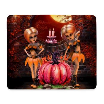 Niedliches Halloween-Design im Mondlicht. - Mousepad (Querformat) - Weiß - Vorne