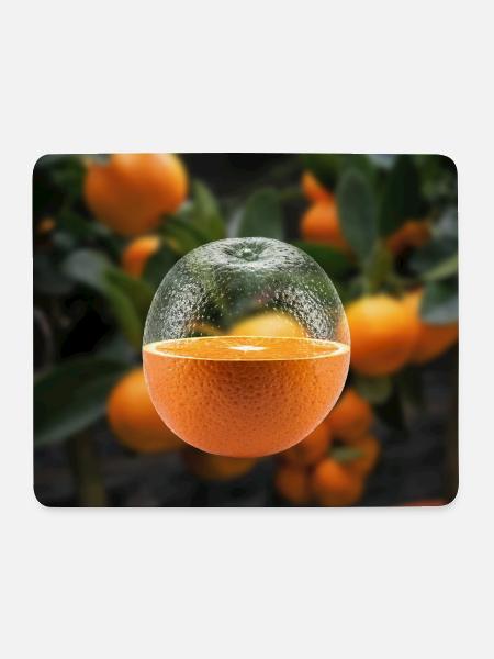 Juicy Orange mit Glaseffekt - Mousepad (Querformat) - Weiß