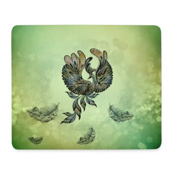 Elegant peacock in green colors. - Mouse Pad (horizontal) - white - Front