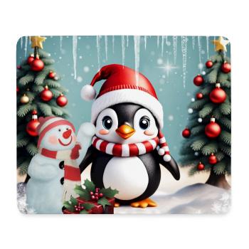 Niedlicher lustiger Pinguin - Mousepad (Querformat) - Weiß - Vorne