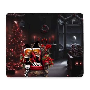 Cute little dark elves - Mouse Pad (horizontal) - white - Front