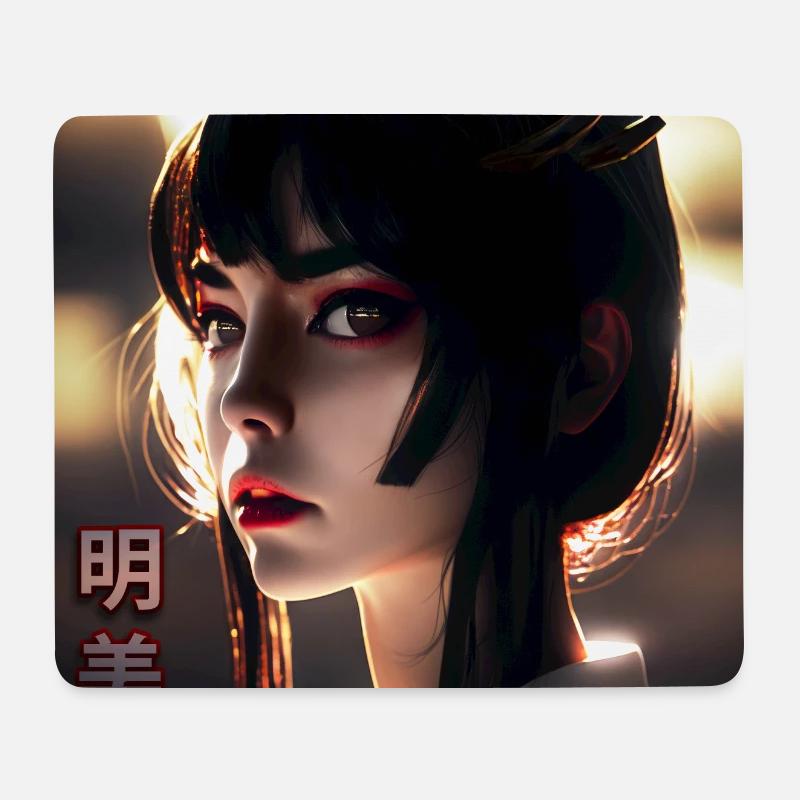 AKEMI Strahlende Schönheit - Mousepad (Querformat) - Weiß