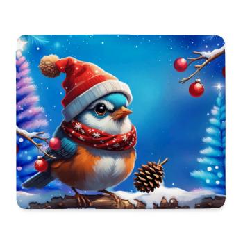 Sweet, small and friendly Christmas bird - Mouse Pad (horizontal) - white - Front