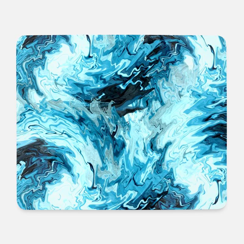 Eau Maritime Marbre Design - Tapis de souris (format paysage) - blanc