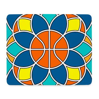 Mandala de basket-ball - Tapis de souris (format paysage) - blanc - Devant