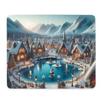 Scandinavian Christmas Village - Mouse Pad (horizontal) - white - Front