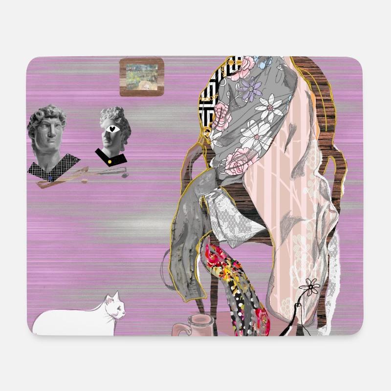 Chair of Reflections Glitched - Mouse Pad (horizontal) - white