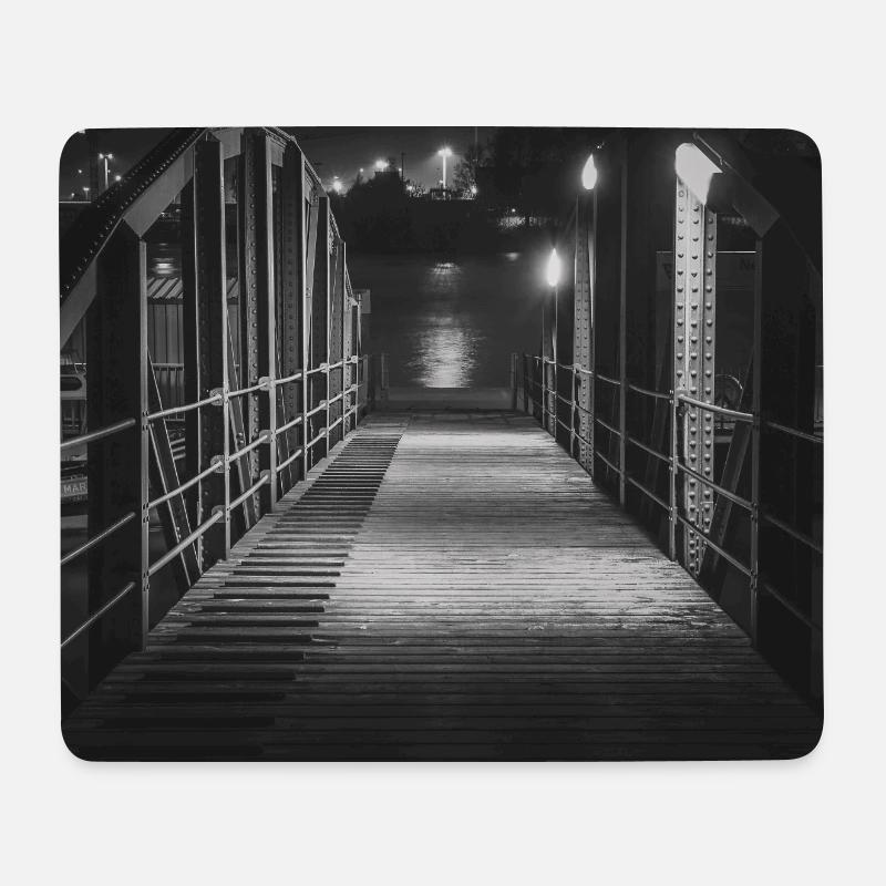 Fähranleger Neuhof Elbe Hamburg Poster - Mousepad (Querformat) - Weiß
