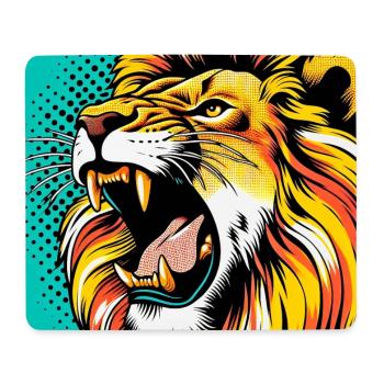 Löwe Pop Art - Mousepad (Querformat) - Weiß - Vorne