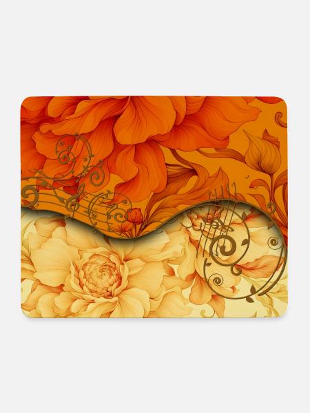 Elegantes florales Design - Mousepad (Querformat) - Weiß