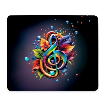 Music, colorful key with leaves - Mouse Pad (horizontal) - white - Front