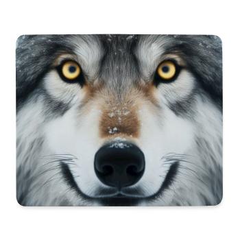 Der Blick des Wolfes - Mousepad (Querformat) - Weiß - Vorne