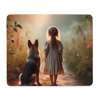Deutscher Schäferhund Kunst - Mousepad (Querformat) - Weiß - Vorne