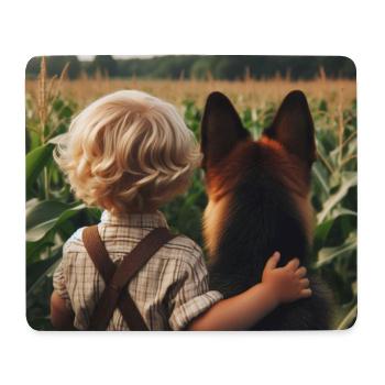 Deutscher Schäferhund Kunst - Mousepad (Querformat) - Weiß - Vorne