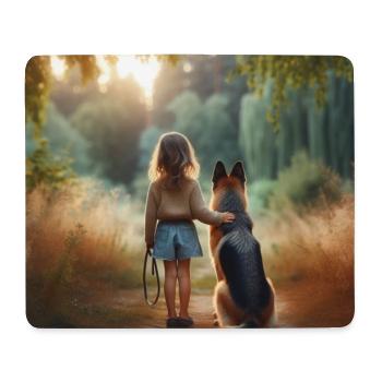 Deutscher Schäferhund Kunst - Mousepad (Querformat) - Weiß - Vorne