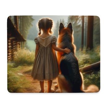 Deutscher Schäferhund Kunst - Mousepad (Querformat) - Weiß - Vorne