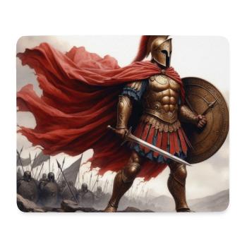 Aquarelle d’hoplite spartiate - Tapis de souris (format paysage) - blanc - Devant