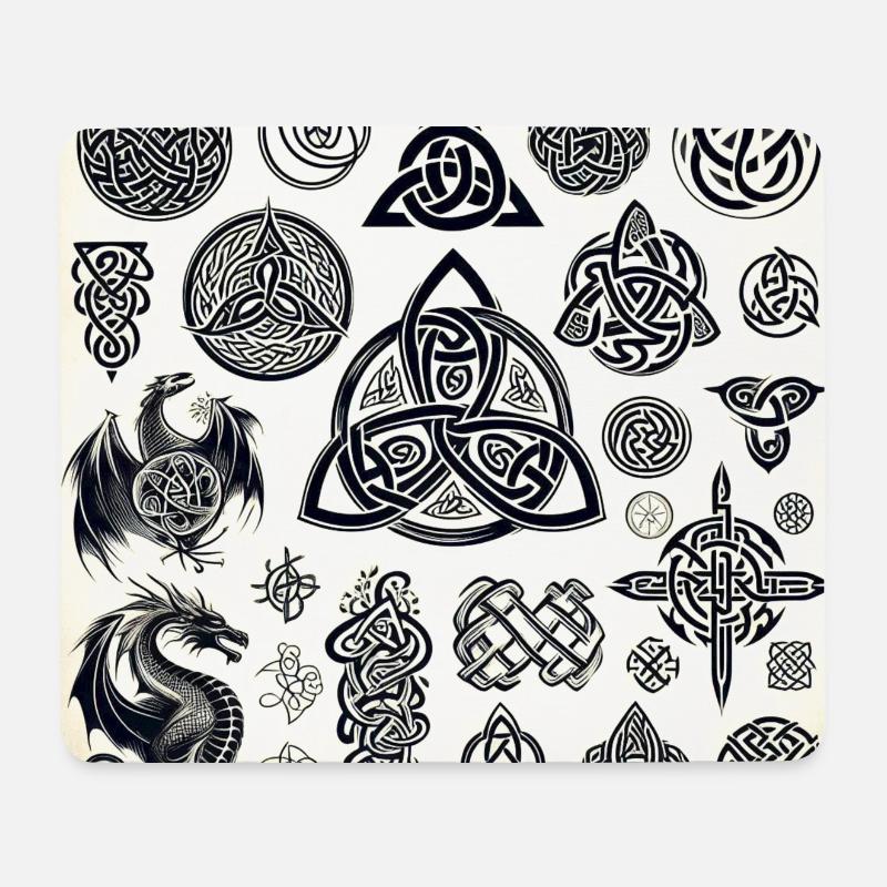 Keltische Symbole - Mousepad (Querformat) - Weiß