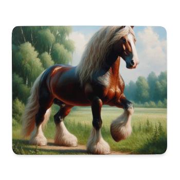 Aquarell Percheron Pferd - Mousepad (Querformat) - Weiß - Vorne
