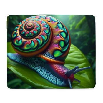 Escargot multicolore - Tapis de souris (format paysage) - blanc - Devant