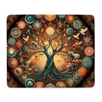Arbre de vie coloré - Tapis de souris (format paysage) - blanc - Devant