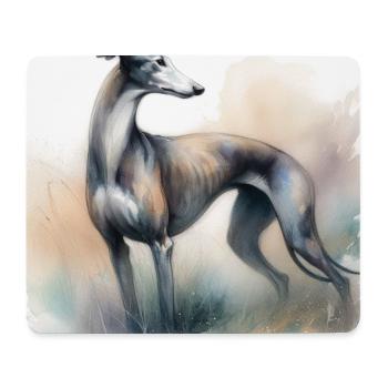 Aquarell Greyhound - Mousepad (Querformat) - Weiß - Vorne