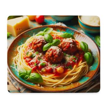 Spaghetti mit Fleisch - Mousepad (Querformat) - Weiß - Vorne