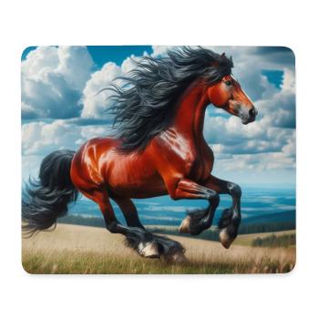 Galoppierendes Pferd - Mousepad (Querformat) - Weiß - Vorne