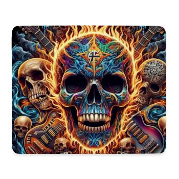 Crâne avec guitares croisées - Tapis de souris (format paysage) - blanc - Devant