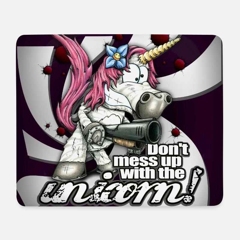 don't mess up with the unicorn - Mousepad (Querformat) - Weiß