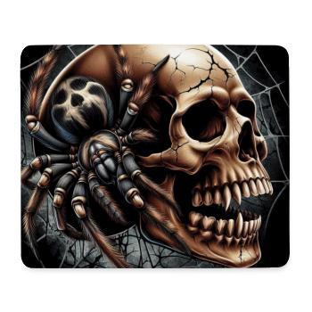 Totenkopf und Spinne - Mousepad (Querformat) - Weiß - Vorne