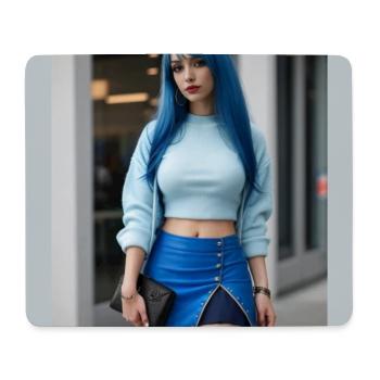 Blue with feminine style - Mouse Pad (horizontal) - white - Front