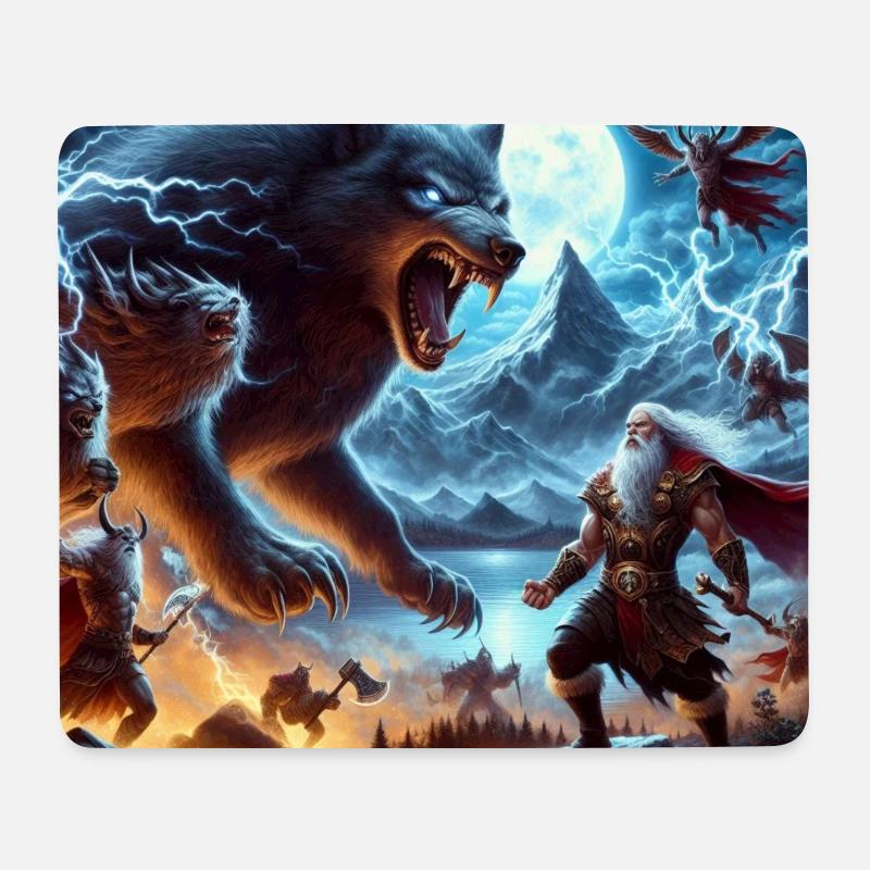 Fenrir - Mousepad (Querformat) - Weiß