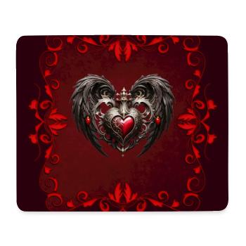 A stunning Gothic heart with elegant wings - Mouse Pad (horizontal) - white - Front