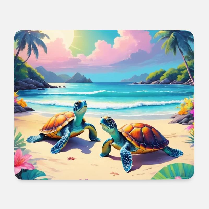 Schildkröten - Mousepad (Querformat) - Weiß