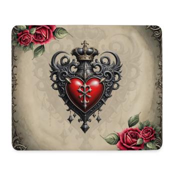 Elegant Gothic Heart - Mouse Pad (horizontal) - white - Front