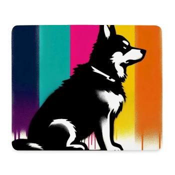Chien - Tapis de souris (format paysage) - blanc - Devant