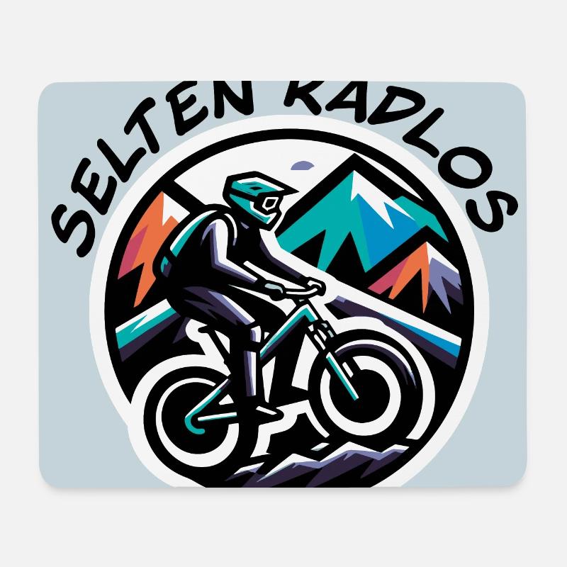 downhill mountainbike radfahren sport poster - Mousepad (Querformat) - Weiß