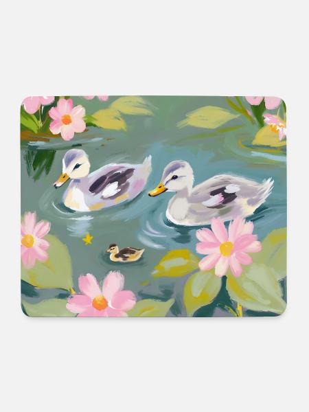 Entchen - Mousepad (Querformat) - Weiß