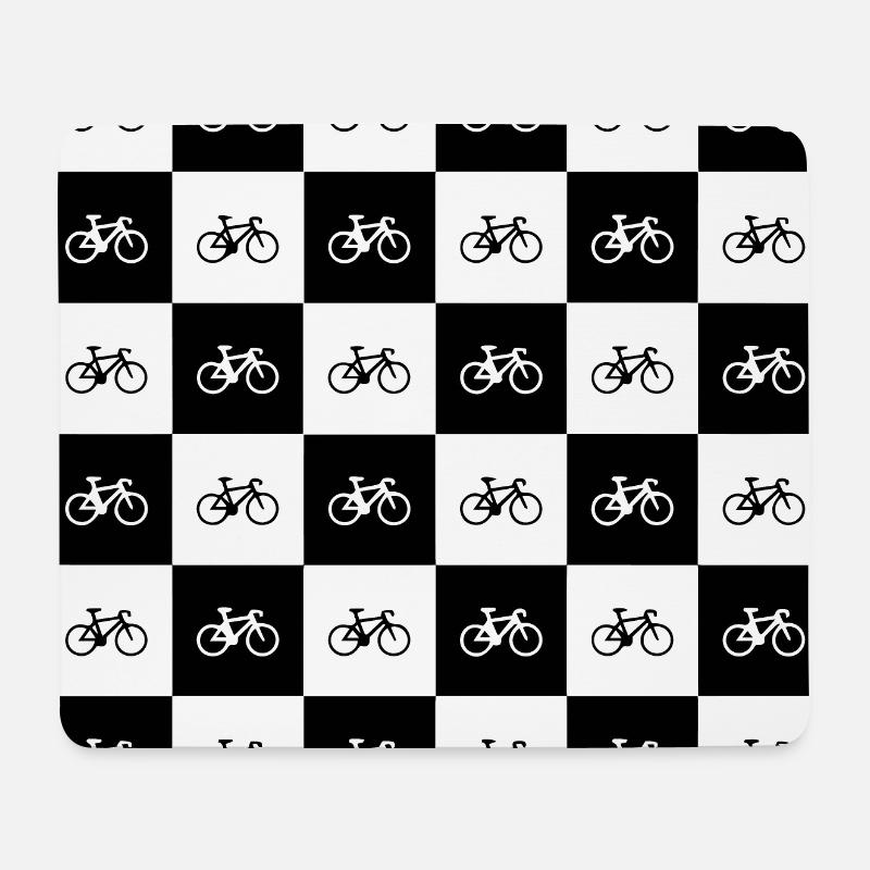 Geometrisches Fahrradmuster-Design - Mousepad (Querformat) - Weiß